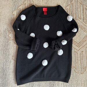 Black and White Polka Dot Warm Light Knit Sweater Ultra Soft